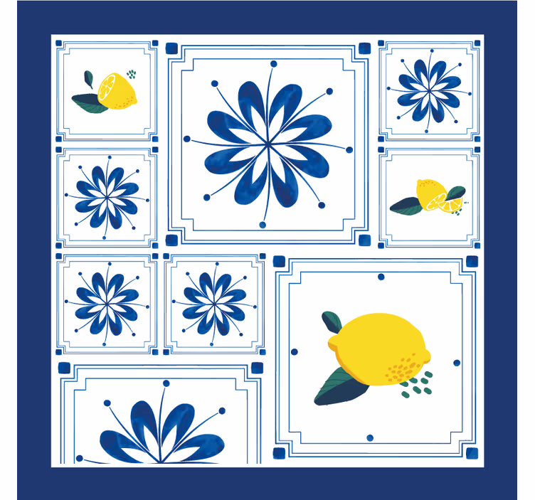 Subțire de țiglă în stil albastru proaspăt - TenStickers