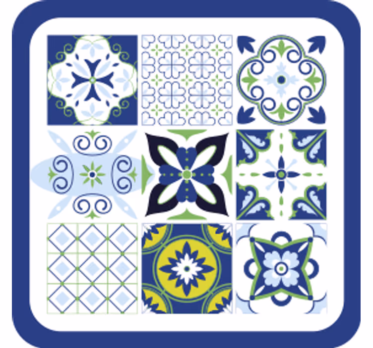 Suporturi pahare gresie pătrate cu modele colorate - TenStickers