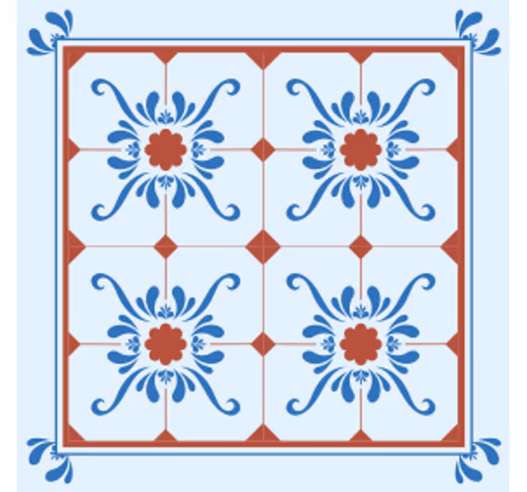 Suporturi pahare gresie cu model floral decorativ - TenStickers
