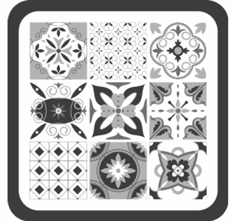 Suporturi pahare cu motive florale geometrice - TenStickers