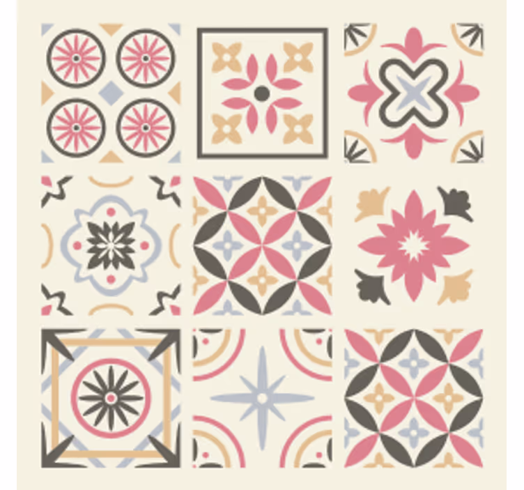 Suporturi pahare gresie element floral geometric - TenStickers