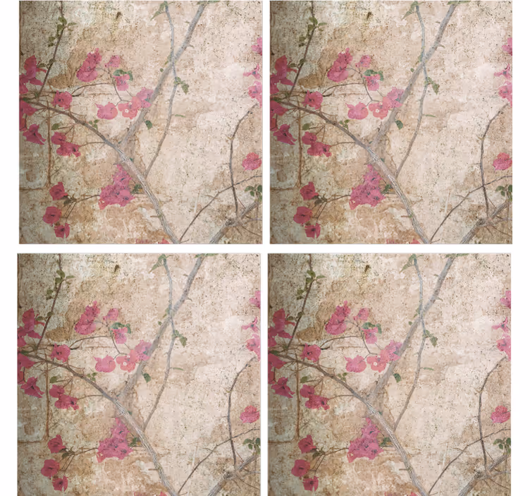 Suporturi pahare cu motiv floral texturat - TenStickers