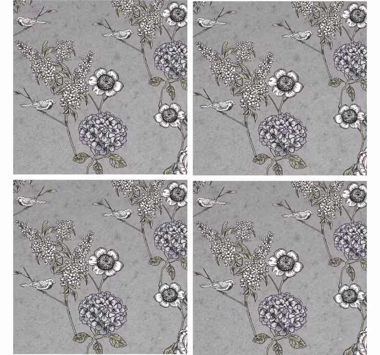 Suporturi pahare cu fundal texturat floral - TenStickers