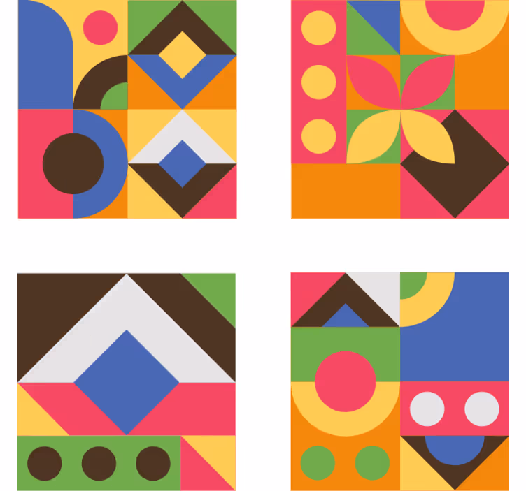 Suporturi pahare forme geometrice colorate - TenStickers