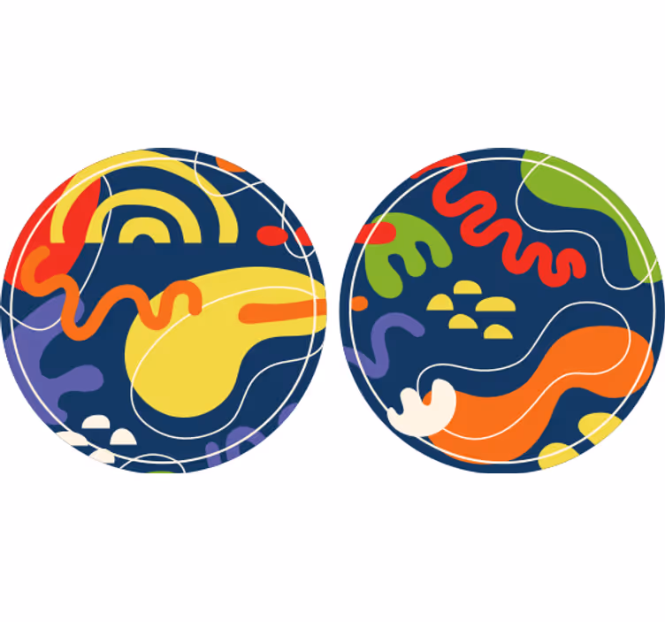 Suporturi pahare de bere forme geometrice vibrante - TenStickers