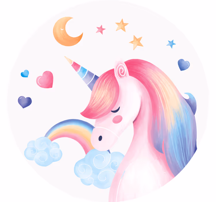 Suporturi pahare geeks ilustrație cu unicorn jucăuș - TenStickers