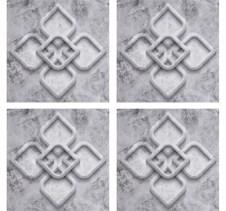 Subțire de țiglă din piatră geometrică 3d gri - TenStickers