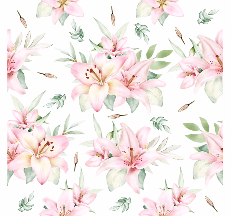 Suporturi pahare model floral cu crini - TenStickers