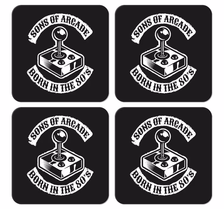 Fiii anilor '80 text coasters - TenStickers