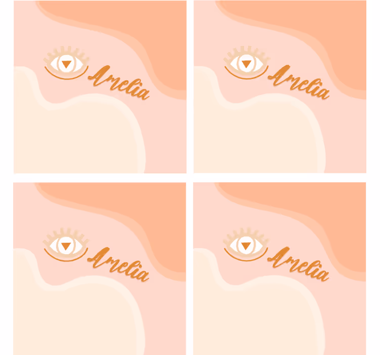 Suporturi pahare cu nume curbe moi personalizate - TenStickers