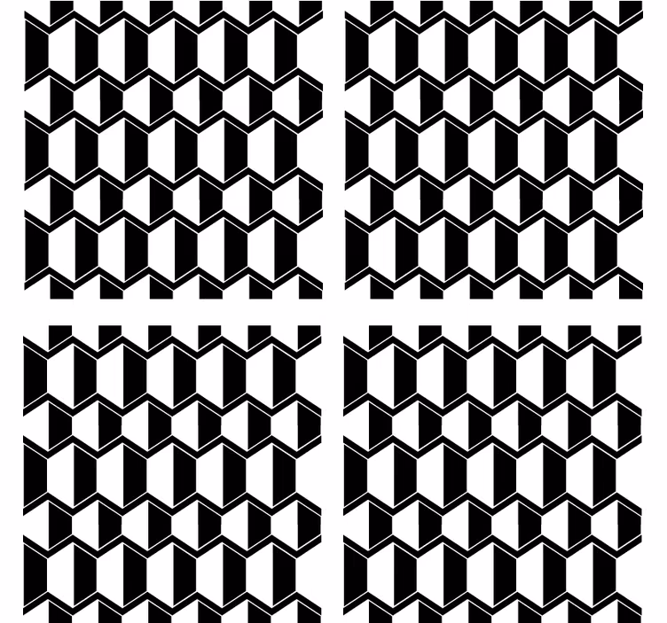 Suporturi pahare cu motiv geometric alb și negru - TenStickers