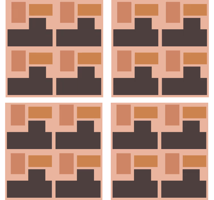 Suporturi pahare aranjament blocuri geometrice - TenStickers