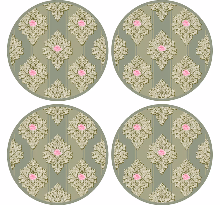 Suporturi pahare vintage cu elemente botanice intricate - TenStickers