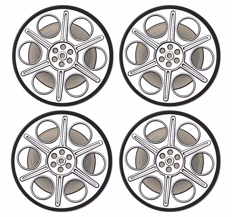 Suporturi pahare de epocă Rola de film de cinema - TenStickers