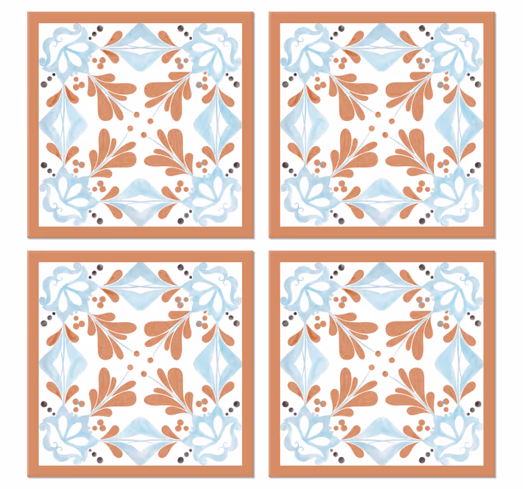 Suporturi pahare gresie Gresie florale mediteraneene - TenStickers