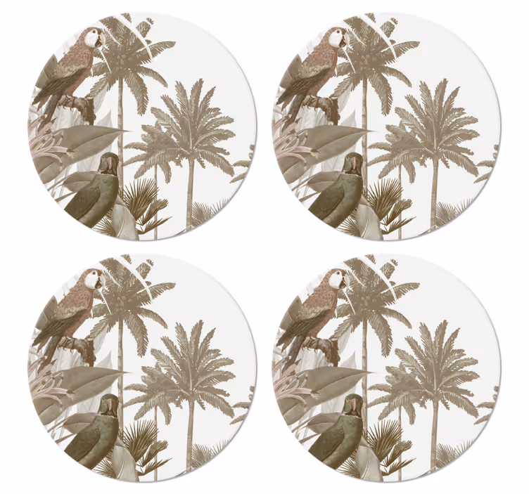 Suporturi pahare de epocă Fauna tropicală de epocă - TenStickers