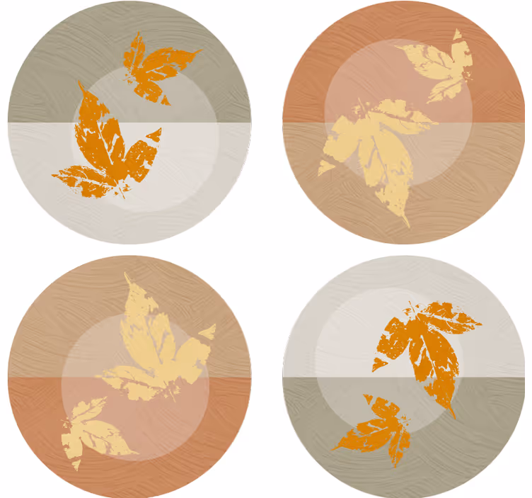 Suporturi pahare moderne suprapuneri cu modele de frunze - TenStickers