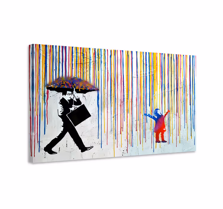 Tablou artă ploaie colorată - TenStickers