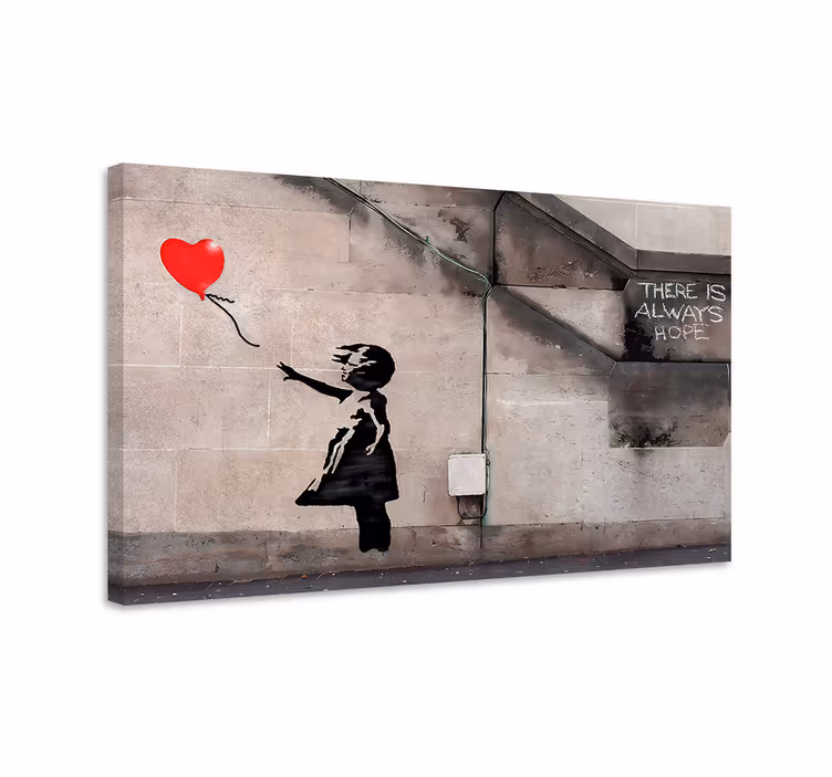 Tablou artă fată cu balon fugit - TenStickers