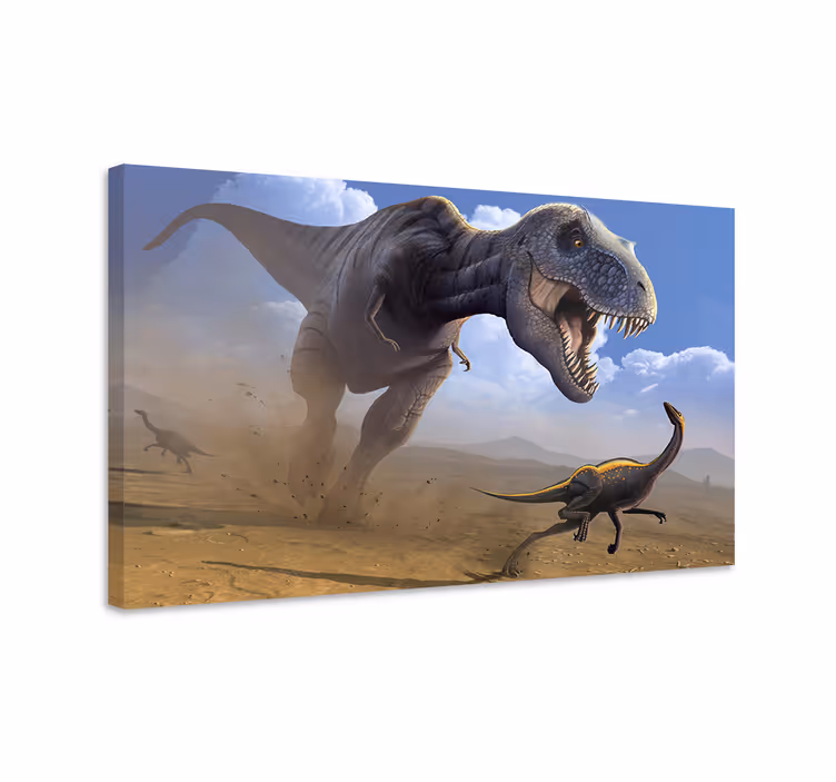 Tablou dinozauri vânătoare de t-rex - TenStickers