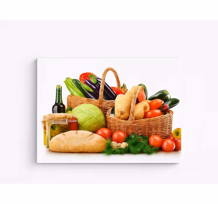 Tablou bucătărie legume într-un coș - TenStickers