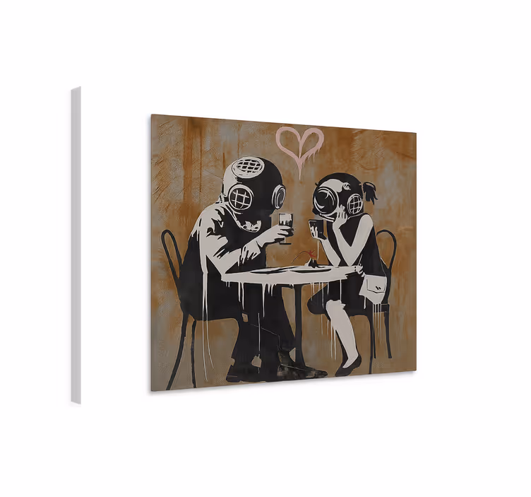 Tablou artă cuplu la cină la think tank - TenStickers