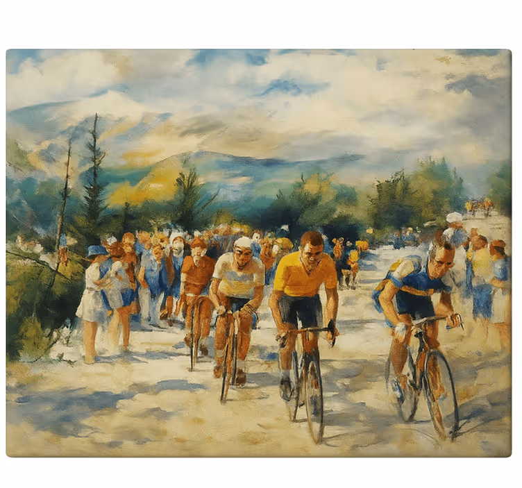 Tablou sport portret de cicliști montani - TenStickers
