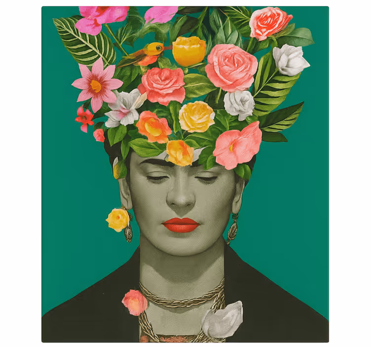 Tablou artă flori colorate frida kahlo - TenStickers