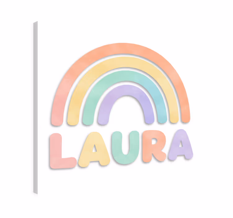 Tablou infantil paste curcubeu cu nume - TenStickers