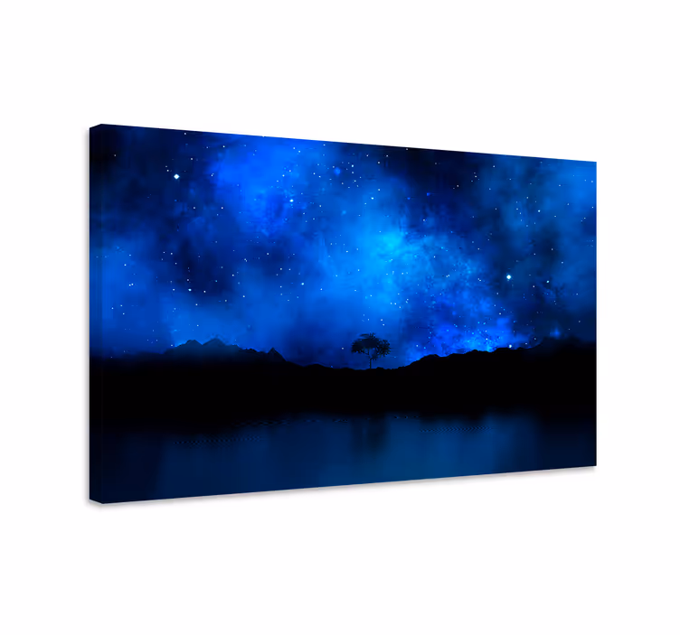 Tablou albastru scenă nebuloasă stelară - TenStickers