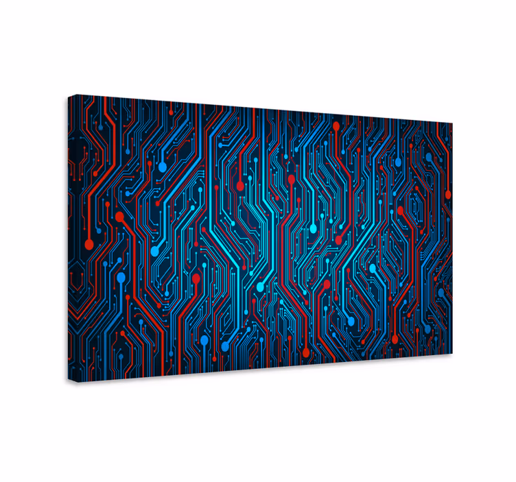 Tablou albastru circuit electric - TenStickers