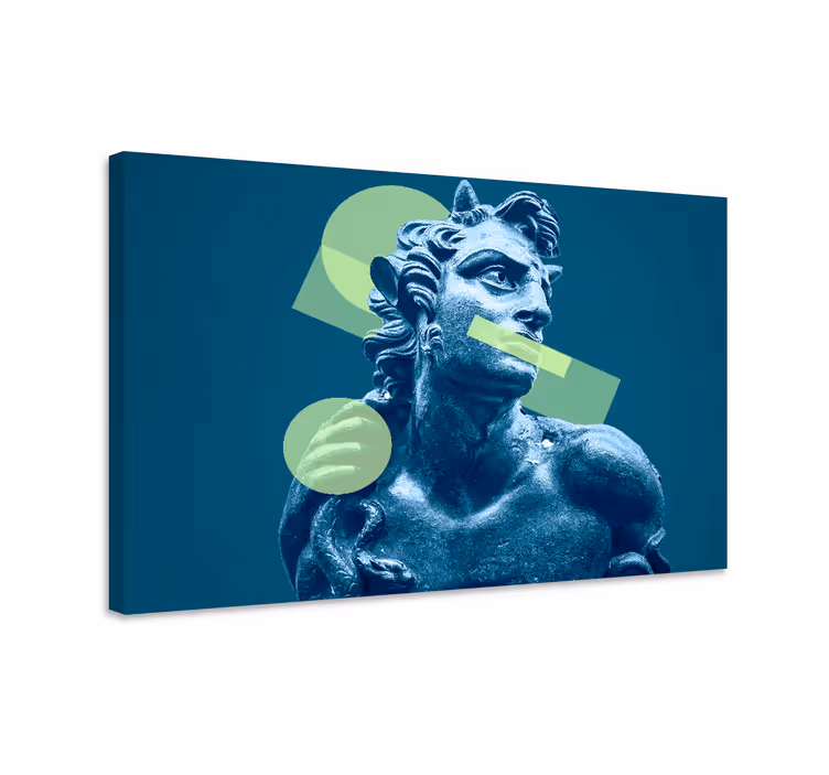 Tablou albastru forme 3d colorate în stil vaporwave - TenStickers