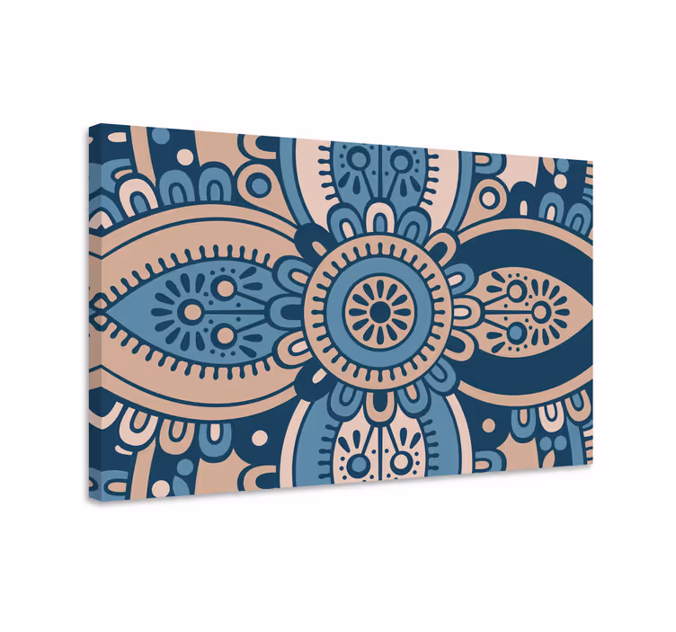Tablou albastru mandala florală albastră - TenStickers