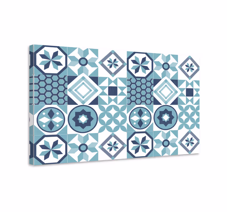 Tablou albastru cu ornamente bleumarin - TenStickers