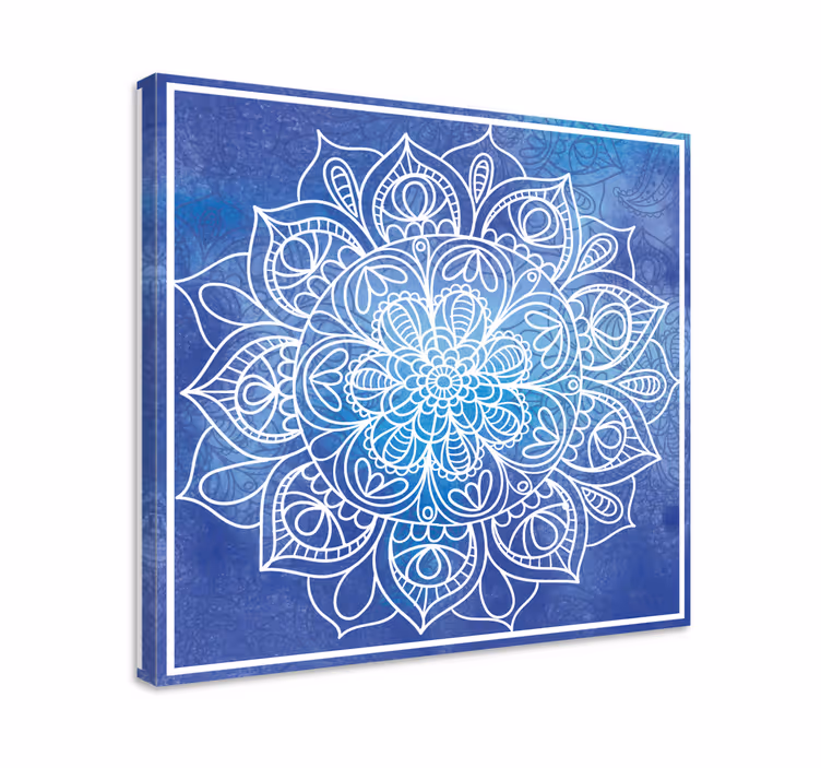 Tablou albastru mandala desenată manual - TenStickers