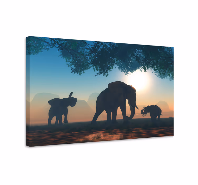 Tablou elefanți elefant sălbatic - TenStickers