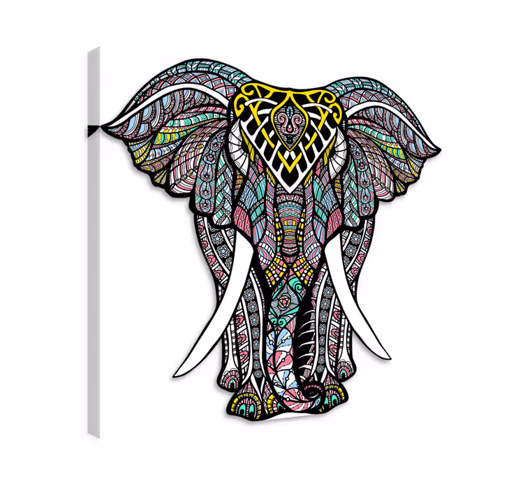 Tablou elefanți covor vinilic mandala - TenStickers