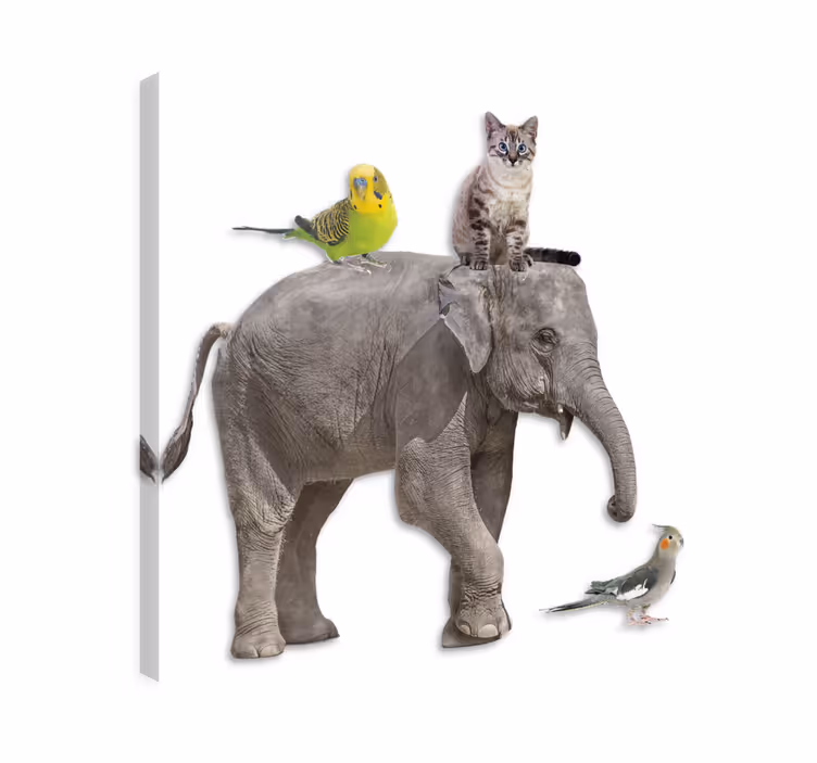 Tablou elefanți și alte animale - TenStickers