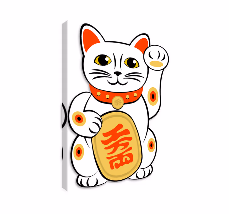 Tablou pisici vinil decorativ cu motan chinezesc - TenStickers