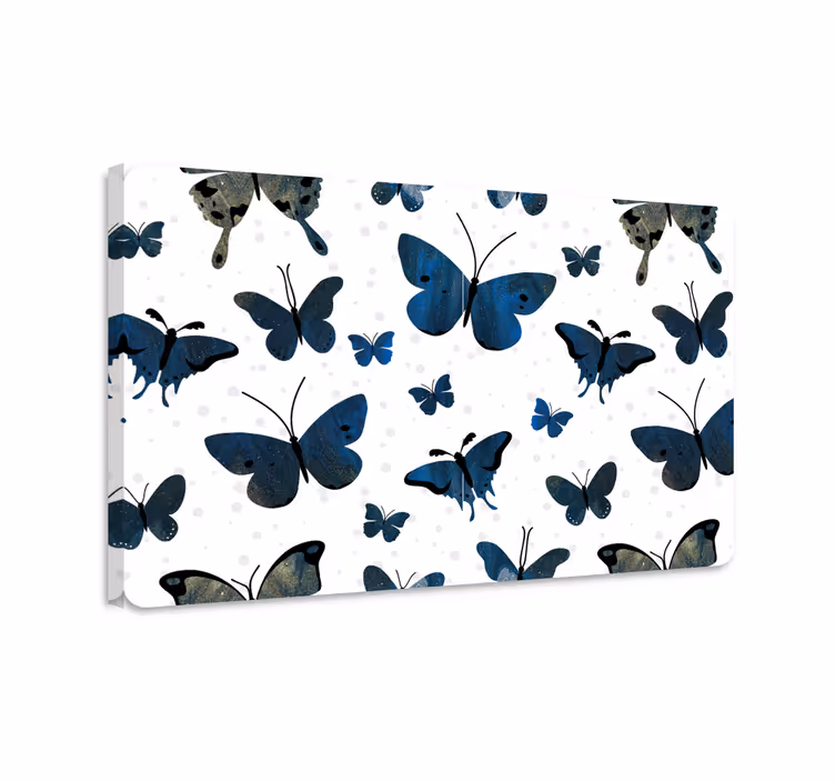 Tablou fluturi aripi de fluture cu sclipici albastru - TenStickers