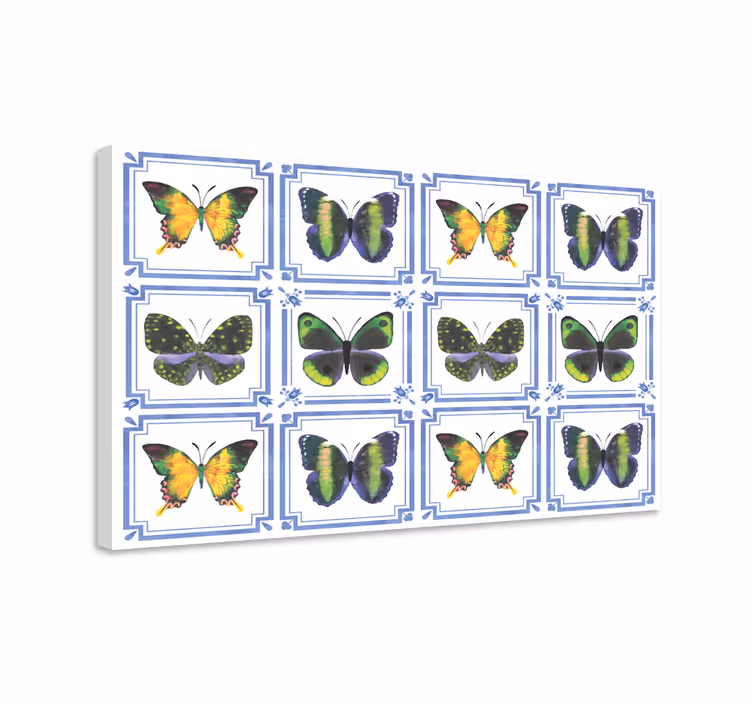 Tablou fluturi plăci colorate cu fluturi - TenStickers