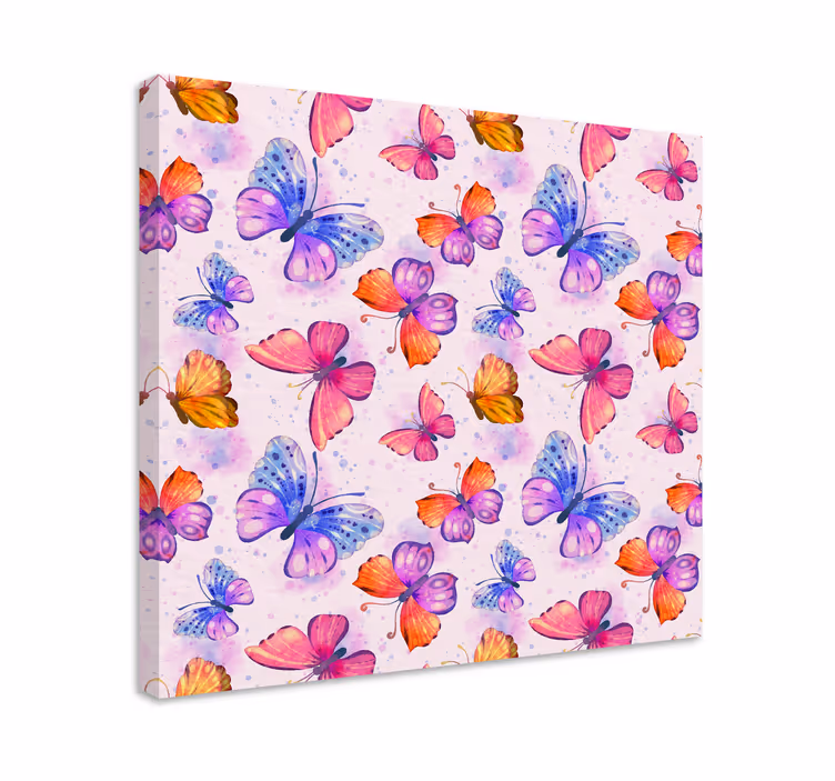 Tablou fluturi acuarelă colorată - TenStickers