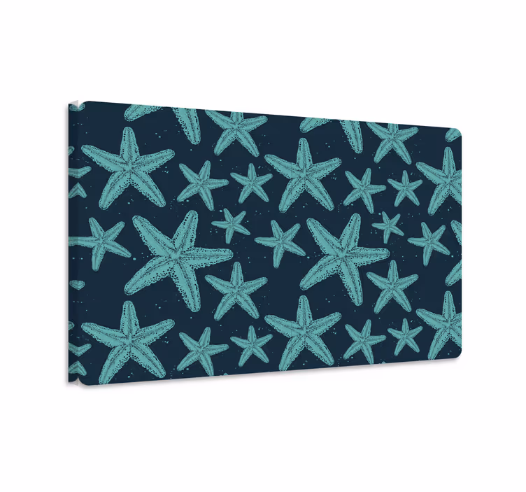 Tablou pești starfish nuanțe de albastru laptop - TenStickers