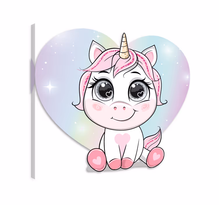 Tablou unicorni cu inimioare de dragoste drăguțe - TenStickers