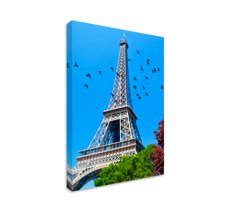 Tablou orașe turnul eiffel cu păsări în zbor - TenStickers
