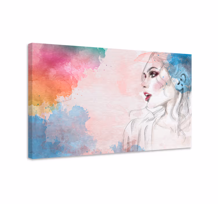 Tablou persoane portret feminin abstract - TenStickers