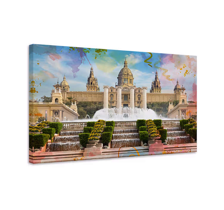 Barcelona montjuic city canvas prints - TenStickers