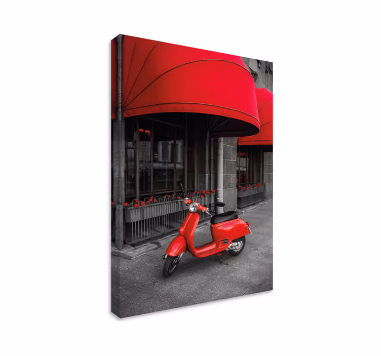 Parcat roșu motor scuter italian pânză de oraș - TenStickers