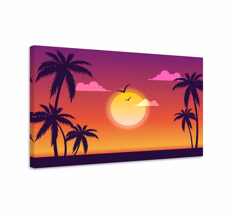 Tablou peisaje scenă de apus tropical - TenStickers