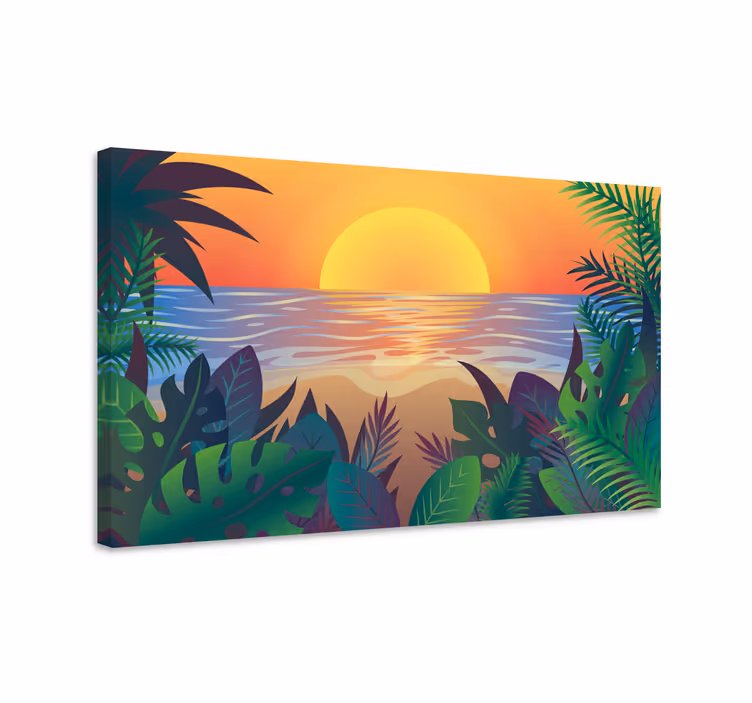 Tablou peisaje panorama apusului tropical - TenStickers